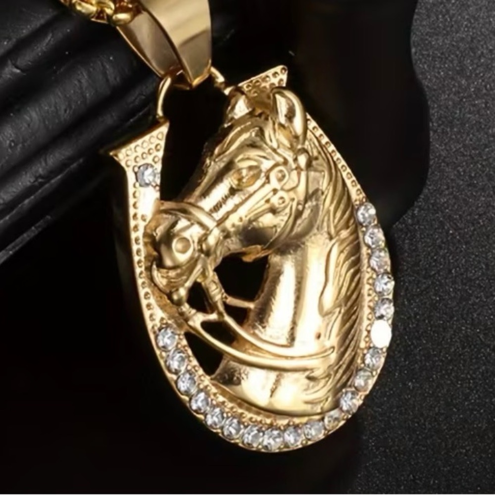 Gold Horse Pendant Necklace